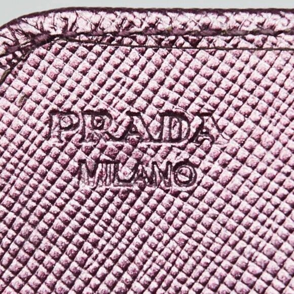 Prada Purple Saffiano Leather Crystal Flap Wallet - 1M1037 - Picture 6 of 11